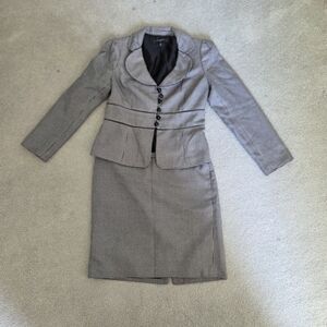 Nine West Skirt And Blazer Set Black and White Matching Set Women's 8P